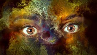 abstract background with woman's eyes