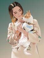 girl holding chihuahua doggy on hands