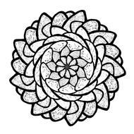 black and white flower mandala