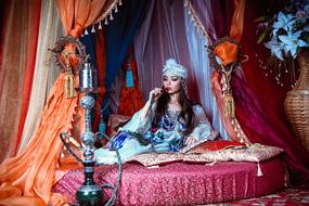 Girl And Hookah