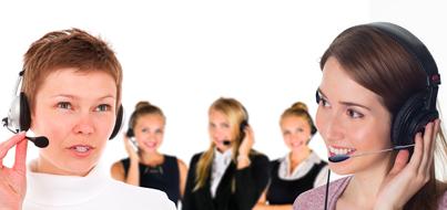 Call Center, Women with Headsets