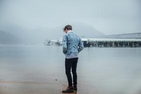 man in denim jacket