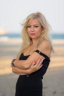 sensual blonde Woman at sea
