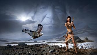 Fantasy Mystical woman and bird