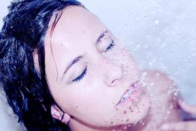 showering woman