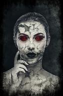 Girl Woman Face cracked