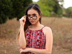 sexy young woman in glasses