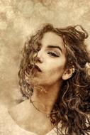 portrait of a girl in antique style