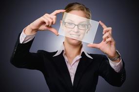 smiling young business lady