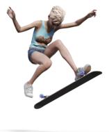 girl teenager on skateboard as a 3d model