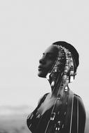 profile portrait of a woman in traditional costume in brazil