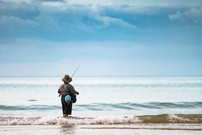 Fisher man Ocean and sky