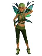 female elf with green wings, render