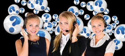 Call Center girls and Question Mark
