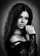 black and white Portrait of Woman
