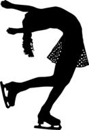 figure skating as a silhouette on white