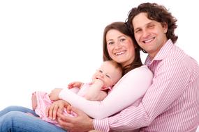 photo of a happy family with a newborn