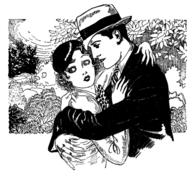 art twenties 1920s couple card