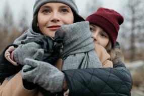 hugging Family Mom Daughter