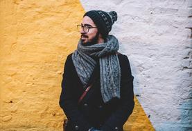 Scarf Jacket wall man