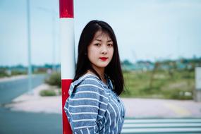 Beautiful Girl near road