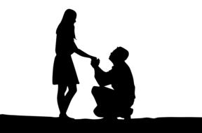 man proposes to a girl drawing