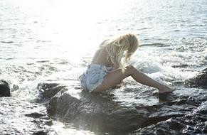 sexy blonde on the beach