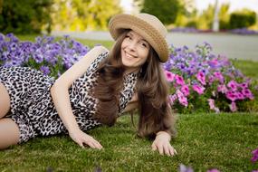 Woman hat Flowers Beauty