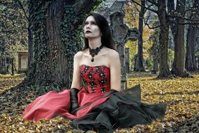 gothic female beauty model