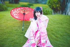 Kimono Girl Japanese garden