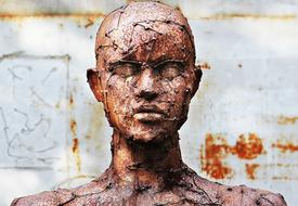 female figure covered with wires, modern Sculpture