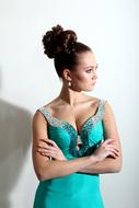 Girl Model Woman blue dress