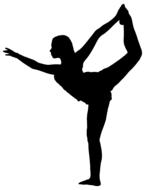woman doing yoga pose, black silhouette