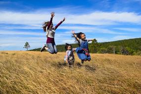 joyful kids on the field