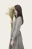 Asian girl with bouquet