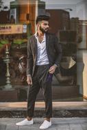 stylish man in a suit on the street