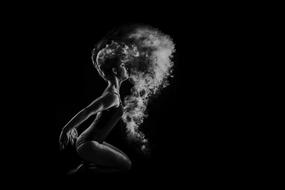 picture of a woman on the black background