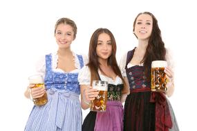 girls with beer mugs in Bavaria