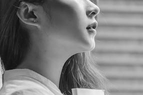 Portrait Girl Face black and white