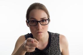 Woman with Angry finger