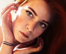 Blue Eyes girl face Portrait