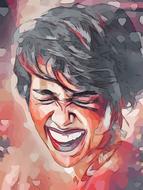 emotional woman face drawing