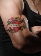 Tattoo on male Hand, i Love You
