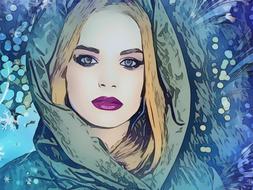 drawn good looking woman