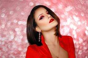Lovely Girl with red makeup