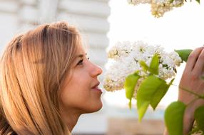 Girl and Flowers and Sun