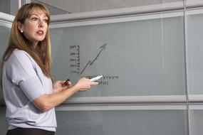 manager drawing a graph