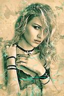 girl young beauty drawing