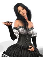 digital woman in black dress