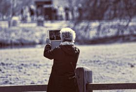 Lady Elderly black and white